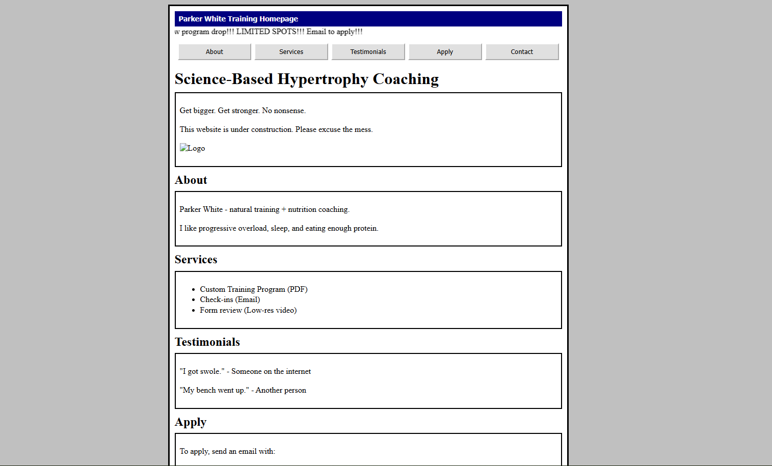 Before performance screenshot